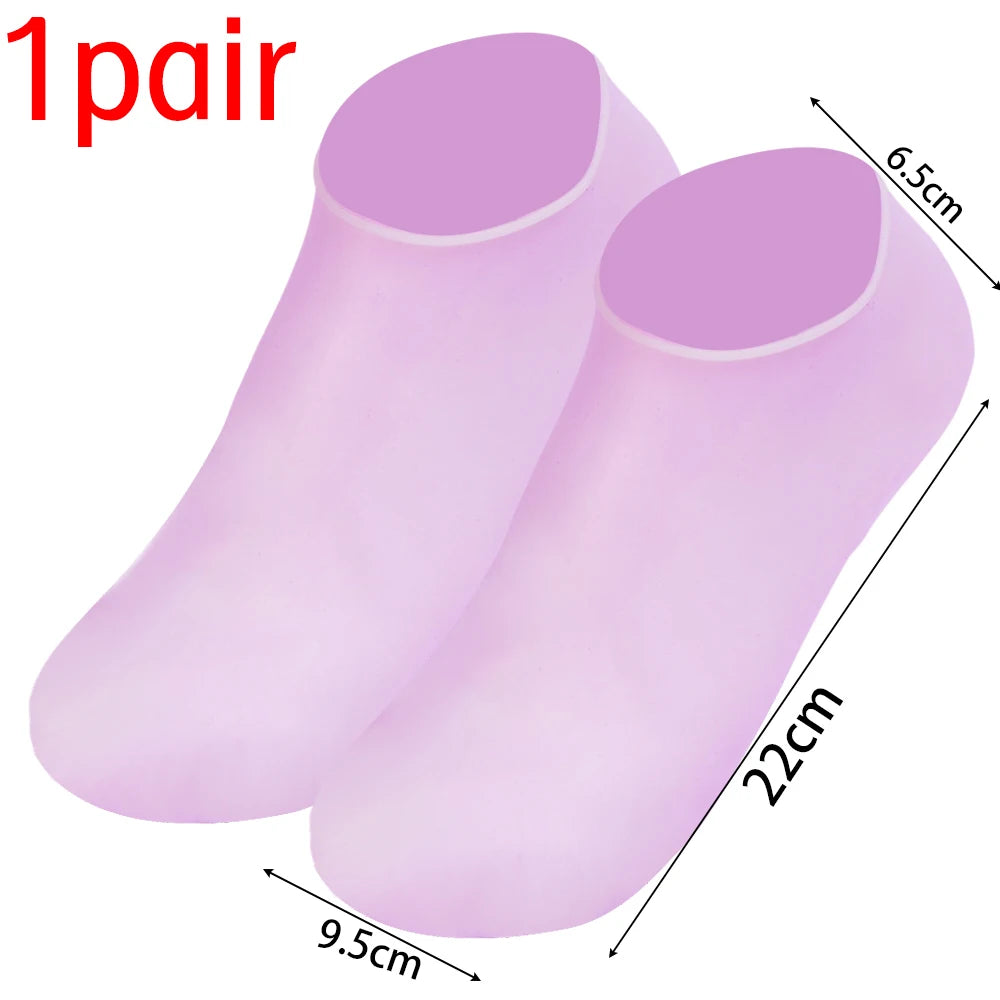 Silicone Moisturizing Foot Spa Socks – Reusable Hydrating Heel Care
