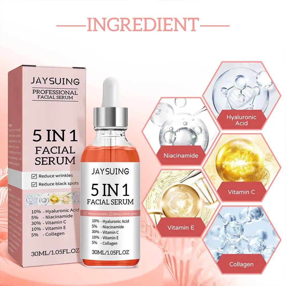 5-in-1 Vitamin C Face Serum – Brightening & Hydrating Skincare