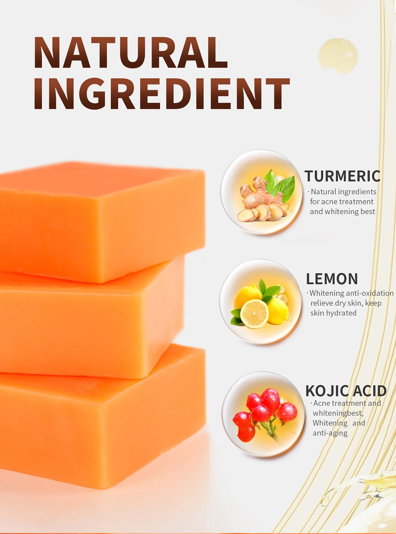 GlowHerb Natural Turmeric Whitening Soap – Deep Cleansing & Brightening Care