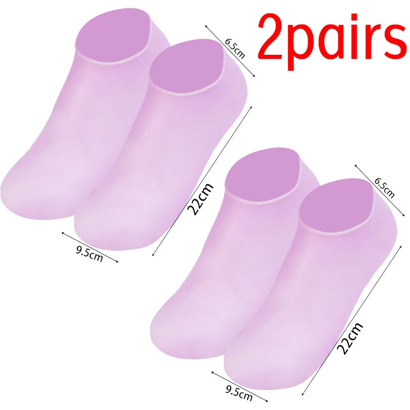 Silicone Moisturizing Foot Spa Socks – Reusable Hydrating Heel Care