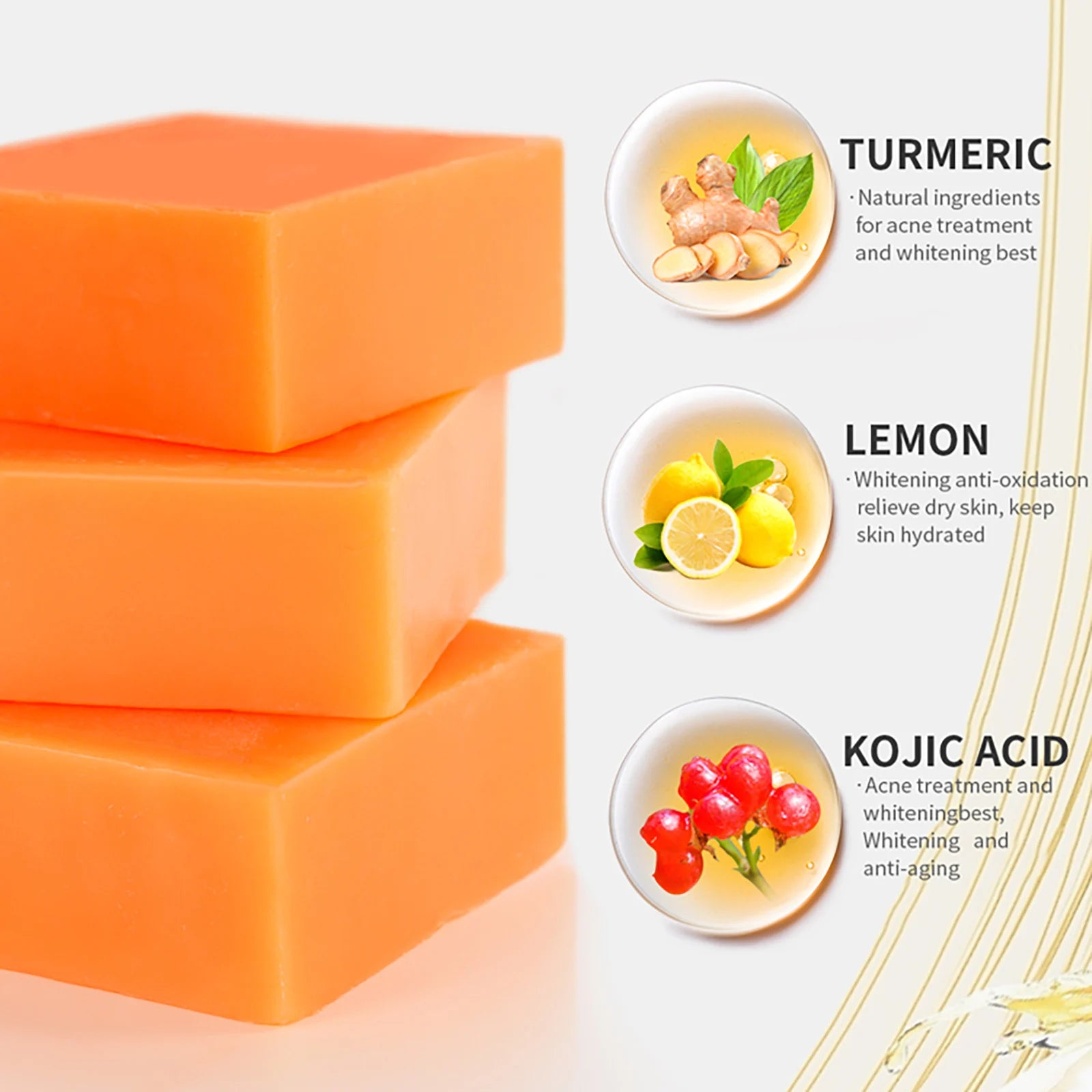 GlowHerb Natural Turmeric Whitening Soap – Deep Cleansing & Brightening Care