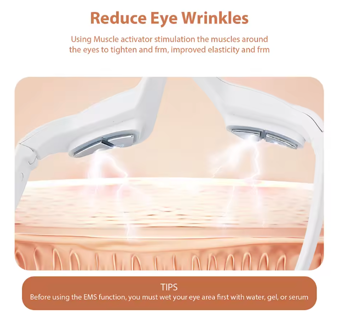 EMS Eye Massager – Undereye Lifting & Light Therapy Device for Skincare