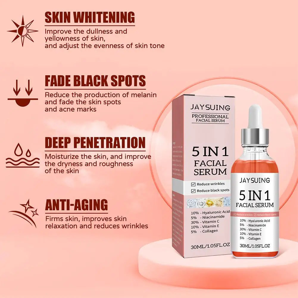 5-in-1 Vitamin C Face Serum – Brightening & Hydrating Skincare