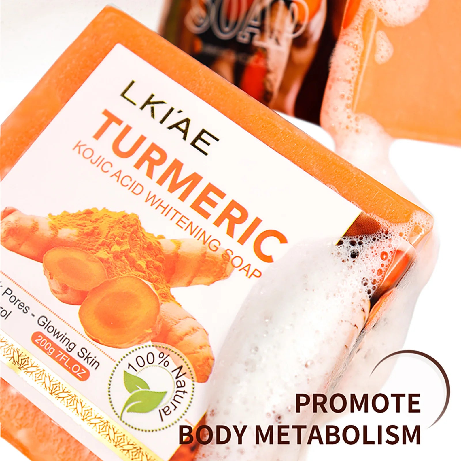 GlowHerb Natural Turmeric Whitening Soap – Deep Cleansing & Brightening Care