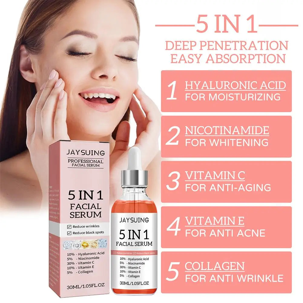 5-in-1 Vitamin C Face Serum – Brightening & Hydrating Skincare