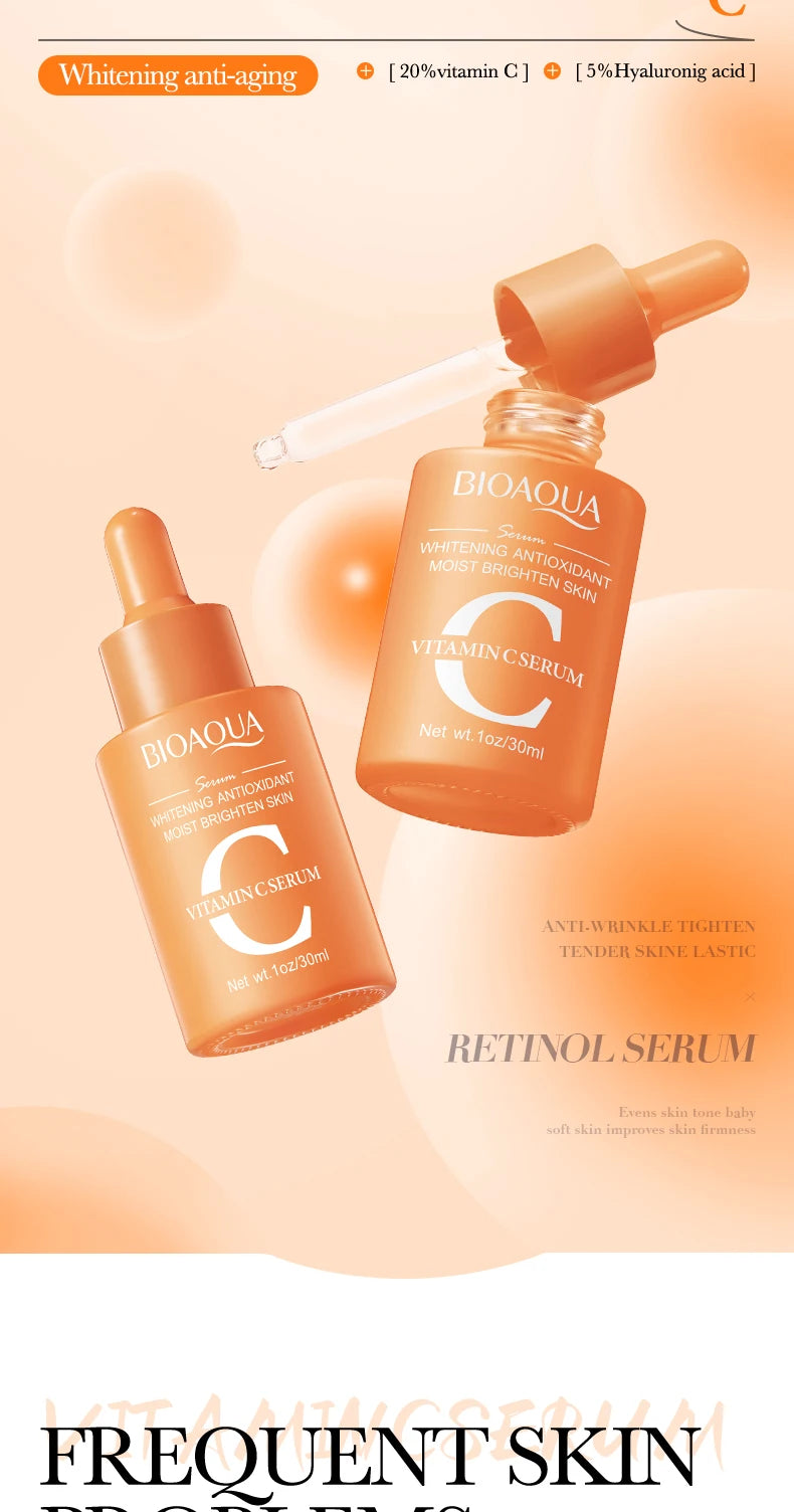 Glow & Hydrate with BIOAQUA Vitamin C Retinol & Hyaluronic Acid Serum