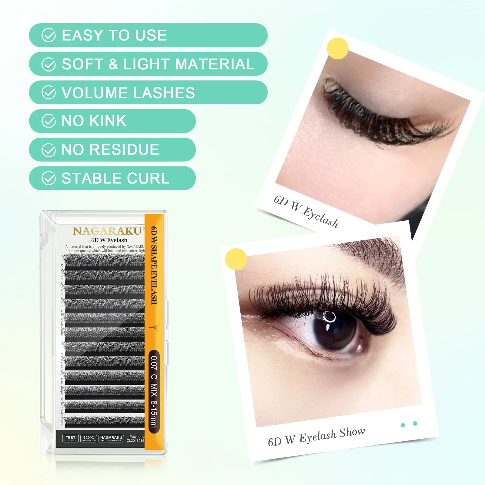 NAGARAKU 6D W-Shape Premade Fans Eyelash Extensions