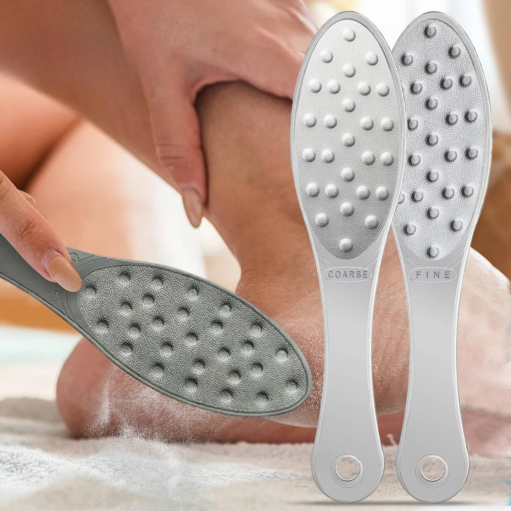 Stainless Steel Foot File – Double-Sided Callus Remover for Heels